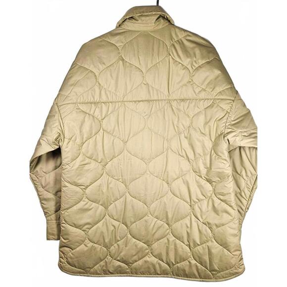 Nike Women's Oversized Quilted Jacket - Olive Green Size Small/Medium - Picture 3 of 10